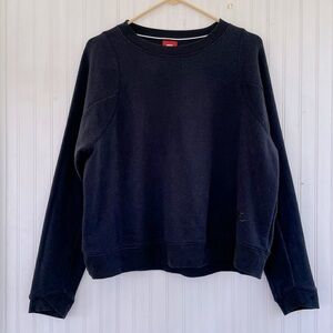 Nike Women's Black Cropped Sweatshirt Size Large